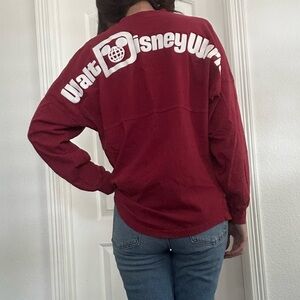Walt Disney World long sleeve shirt Size XS Rich Red Vintage look